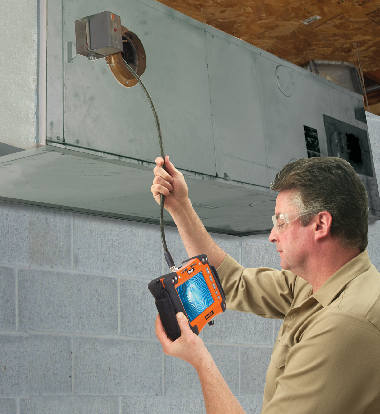 Gen-eye X pod in a furnace duct